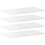 vidaXL Panneaux de bibliothèque 4 Pièces blanc brillant bois d’ingénierie