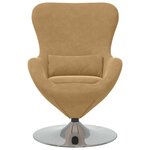 vidaXL Fauteuil œuf Marron clair 63 x 73 x 90 cm Velours