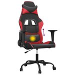 vidaXL Chaise de jeu de massage Noir et rouge Similicuir