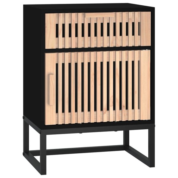 vidaXL Table de chevet noir 40x30x55 5 cm bois d’ingénierie et fer