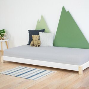 Lit simple TEENY 120 x 200 naturel et blanc