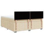 vidaXL Sommier à lattes de lit avec matelas Crème 200x200 cm Tissu