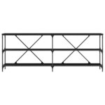 vidaXL Table console avec étagère Autre Chêne noir 180 x 30 x 75 cm