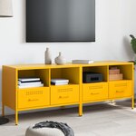 vidaXL Meubles TV 2 Pièces jaune moutarde 68x39x50 5 cm acier
