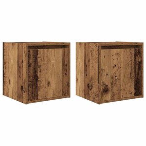 vidaXL Tables de chevet murales 2 Pièces vieux bois 38x34x40 cm