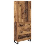 vidaXL Haut Armoire avec tiroir 2 Pièces Bois Ancien 69 5 x 34 x 180 cm