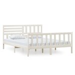 vidaXL Cadre de lit Blanc Bois massif 160x200 cm
