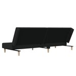 vidaXL Canapé-lit à 2 places noir tissu