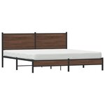 vidaXL Cadre de lit en métal sans matelas chêne marron 180x200 cm