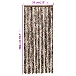 vidaXL Rideau anti-mouches marron et blanc 56x200 cm chenille