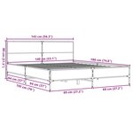 vidaXL Cadre de lit chêne sonoma 140x190 cm bois d'ingénierie et métal