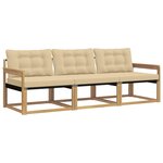 vidaXL Ensemble de canapés d'extérieur 3 pc Blanc et Beige