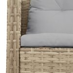 vidaXL Canapé d'extérieur Beige et gris clair Rotin  tissu Standard