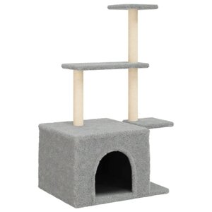 vidaXL Arbre à chat avec griffoirs en sisal gris clair 110 cm