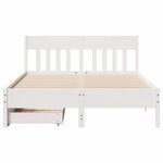vidaXL Cadre de lit sans matelas blanc 135x190 cm bois de pin massif