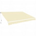 vidaXL Auvent pliable manuel 600 cm Crème