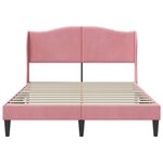 vidaXL Cadre de lit avec tête de lit Rose 120 x 200 cm Velours