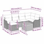 vidaXL Ensemble de canapé de jardin 7 Pièces Noir Poly rotin