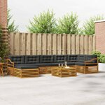 vidaXL Ensemble de canapés d'extérieur 8 Pièces Naturel et Anthracite