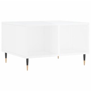 vidaXL Table basse Blanc brillant 60x50x36 5 cm Bois d'ingénierie