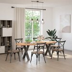 vidaXL Table à manger marron clair bois de chêne massif ovale