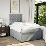 vidaXL Sommier à lattes de lit avec matelas Gris clair 120x200cm Tissu