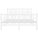 vidaXL Cadre de lit métal sans matelas et pied de lit blanc 137x190 cm