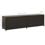 vidaXL Boîte de rangement de jardin résine tressée 200x50x60 cm marron