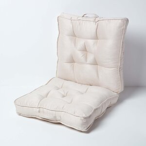 Coussin rehausseur lombaire en coton 45 x 45 cm - Crème - HOMESCAPES