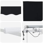 vidaXL Auvent Rétractable Noir 400 × 350 cm Tissu  Métal