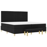 vidaXL Lit à ressorts avec matelas Noir 200 x 200 cm tissu