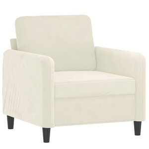 vidaXL Fauteuil Crème 60 cm Velours