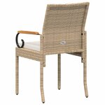 vidaXL Chaises de jardin avec coussin 2 Pièces Beige et blanc crème