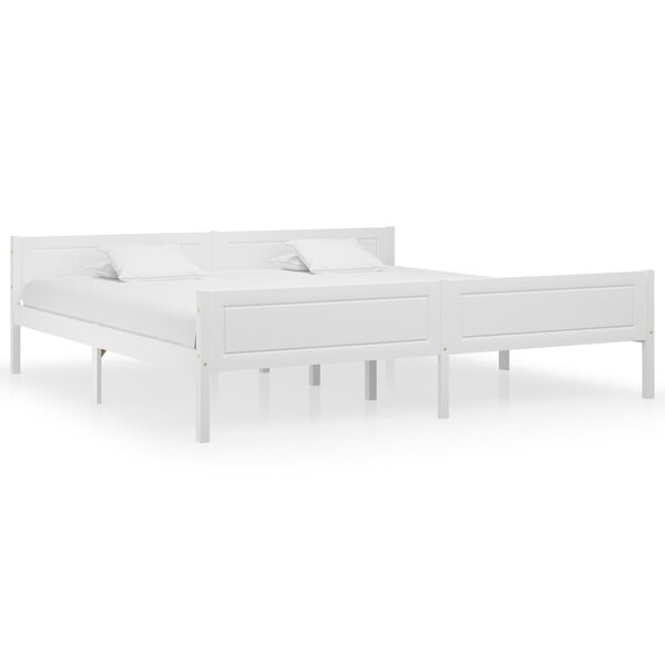 vidaXL Cadre de lit Bois de pin massif Blanc 200x200 cm