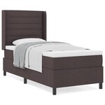 vidaXL Lit avec matelas à ressorts - Marron foncé  80x200 cm  tissu