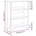 vidaXL Bibliothèque chêne marron 80x31x106 cm bois d'ingénierie