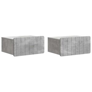 vidaXL Cabinet de chevet mural 2 Pièces Gris béton 49 x 34 5 x 24 cm