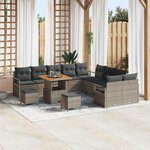vidaXL Ensemble de canapé de jardin 13 Pièces Gris Poly rotin