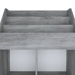 vidaXL Porte-revue pour enfants Gris béton 71x30x114cm Bois ingénierie