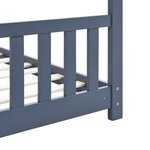 vidaXL Cadre de lit d'enfant Gris Bois de pin massif 70x140 cm