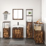 vidaXL Ensemble de meubles de salle de bain 5 pièces en bois d'ingénierie chêne fumé