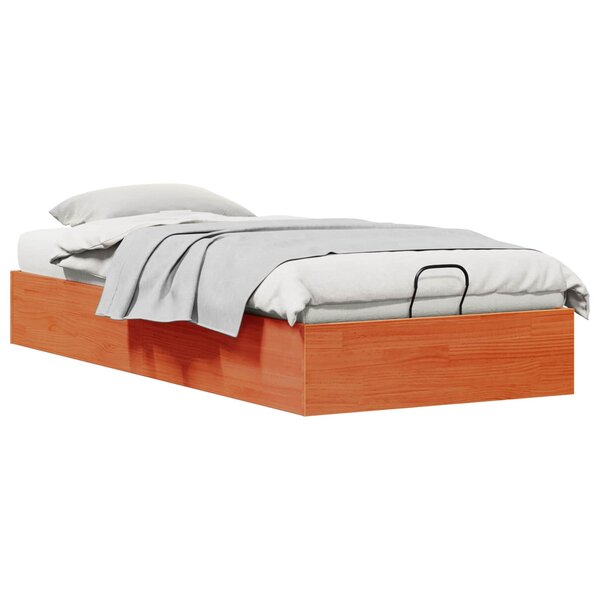 vidaXL Cadre de lit ottoman avec rangement Brun Ciré 100 x 200 cm