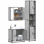 vidaXL Ensemble de meubles de salle de bain 3 Pièces Sonoma gris