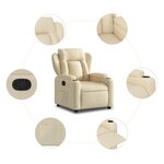 vidaXL Fauteuil inclinable en tissu crème