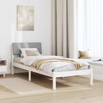 vidaXL Cadre de lit Blanc et gris clair 80 x 200 cm Bois massif en pin