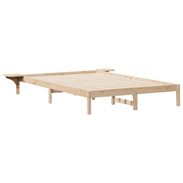 vidaXL Cadre de lit avec tables de chevet Naturel 160 x 220 cm