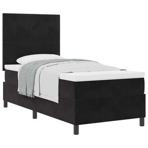 vidaXL Lit à ressorts avec tête de lit Noir 90 x 190 cm Velours