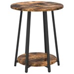 Table d'appoint vidaXL 2 Pièces en chêne fumé  bois d'ingénierie et métal