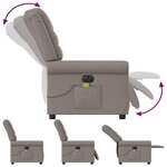 vidaXL Fauteuil de massage inclinable électrique Taupe Tissu