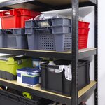 Pack and Move - Lot 4 Bacs Gerbables - Charge 20 kg - 60 x 40 x 20 cm - Stockage  Rangement  Outils  Bricolage - Résistant - Réutilisable - 40L